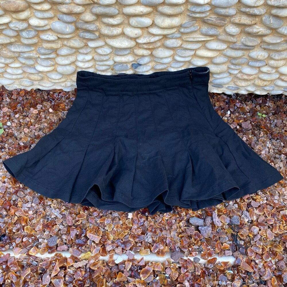 Poster Girl Womens Navy Blue Pleated Stretch Side Zipper A-Line Skirt Size XS